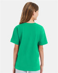 Hanes 498Y Kelly Green — on model back