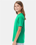 Hanes 498Y Kelly Green — on model side