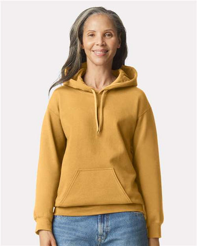 Gildan SF500 Mustard — on model front
