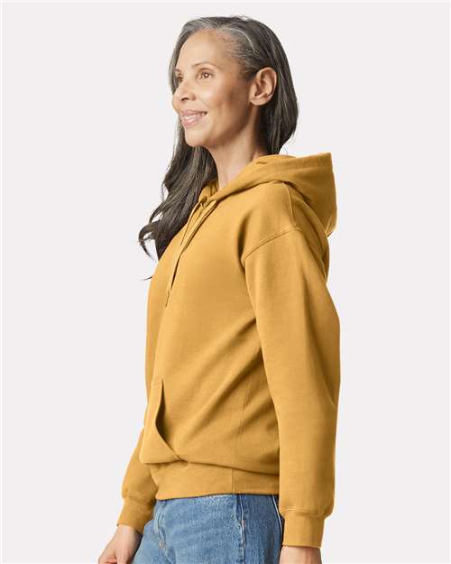 Gildan SF500 Mustard — on model side