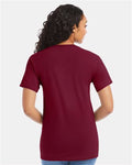 Hanes 5280 Athletic Cardinal — on model back