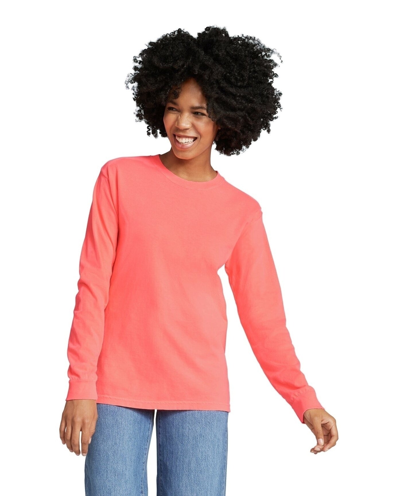 Unisex Heavyweight RS Long-Sleeve T-Shirt - Neon Red Orange