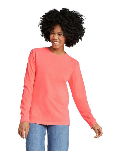 Unisex Heavyweight RS Long-Sleeve T-Shirt - Neon Red Orange