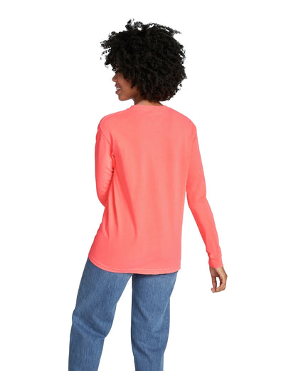 Unisex Heavyweight RS Long-Sleeve T-Shirt - Neon Red Orange