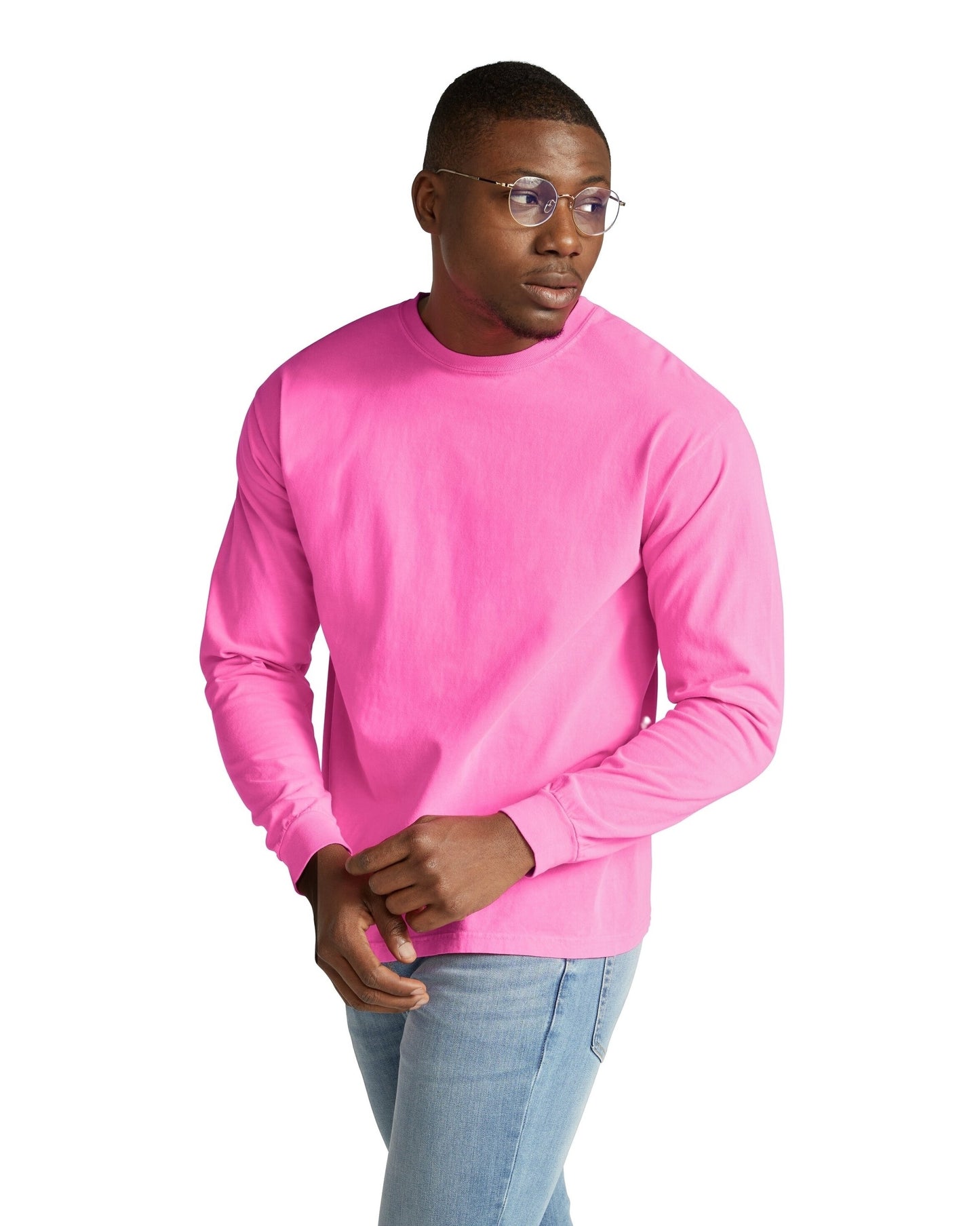 Unisex Heavyweight RS Long-Sleeve T-Shirt - Neon Pink