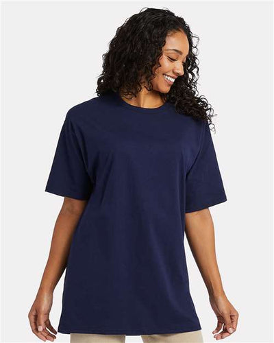 Hanes 5280T Athletic Navy — on model front