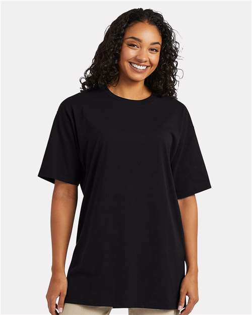 Hanes 5280T Black — on model front