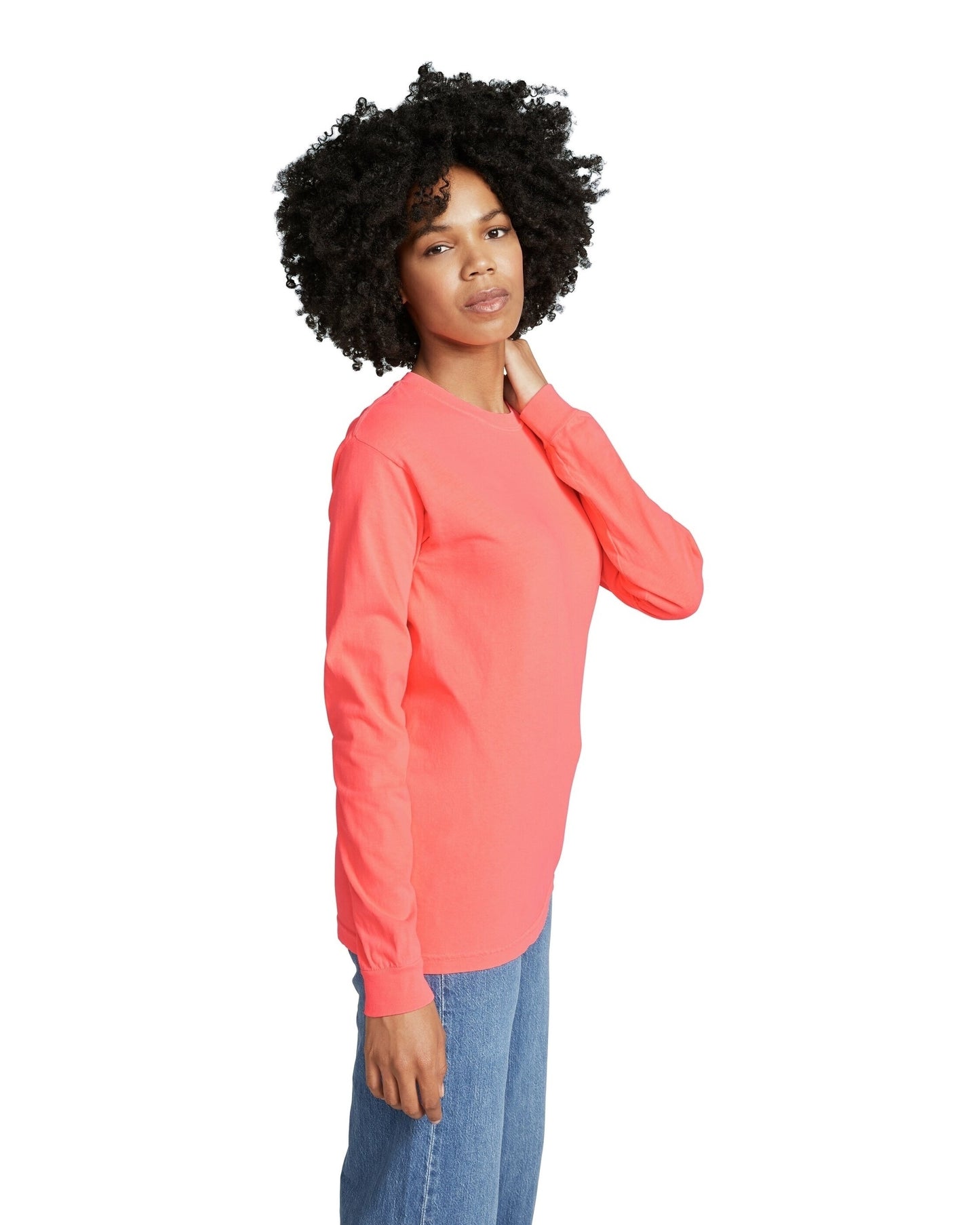 Unisex Heavyweight RS Long-Sleeve T-Shirt - Neon Red Orange