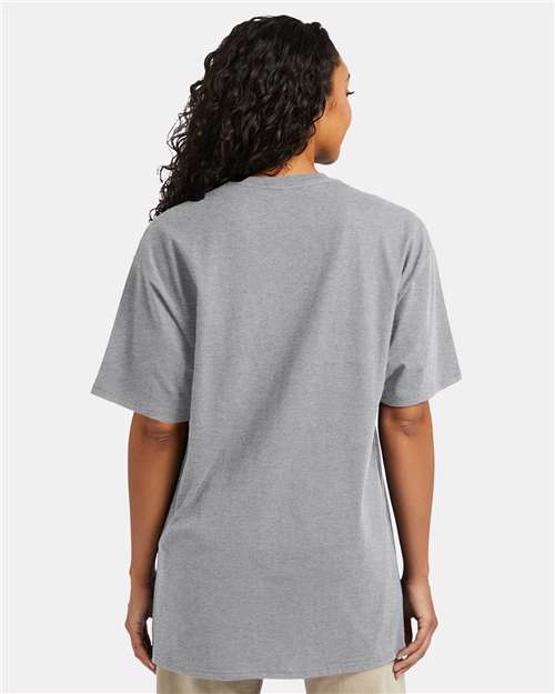 Hanes 5280T Light Steel — on model back