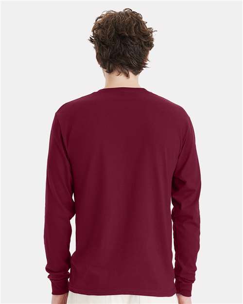 Hanes 5286 Athletic Cardinal — on model back