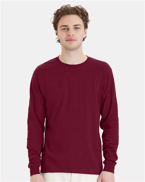 Hanes 5286 Athletic Cardinal — on model front