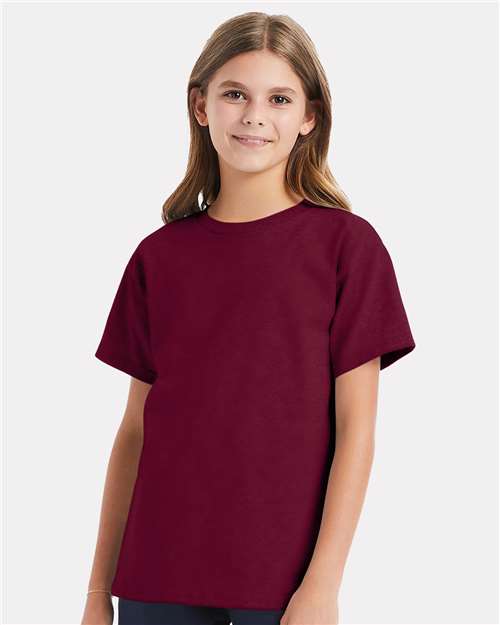 Hanes 5480 Athletic Cardinal — on model front