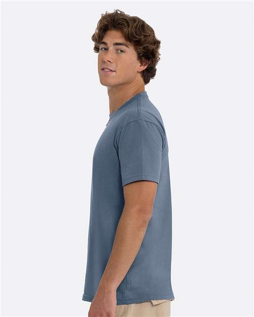 Next Level 3600 Blue Jean — on model side