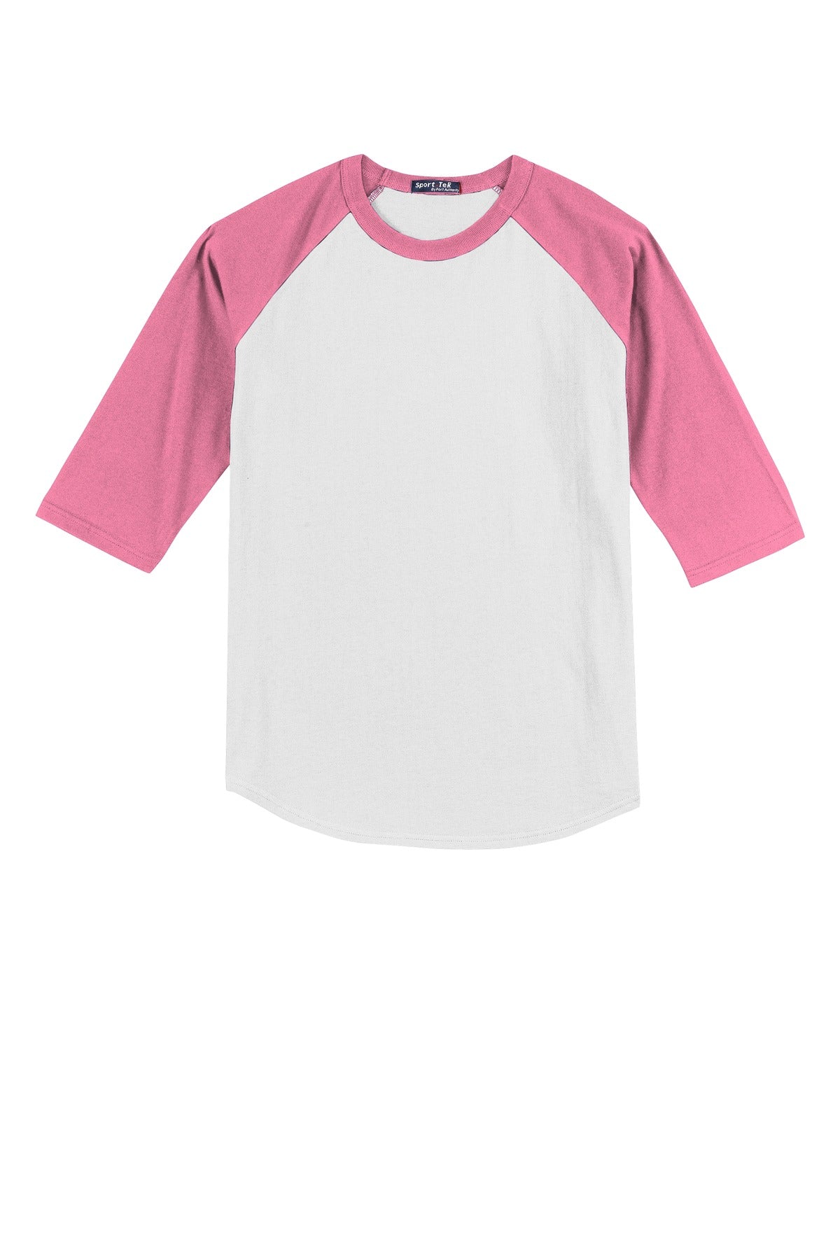 Youth Colorblock Raglan Jersey - White / Bright Pink