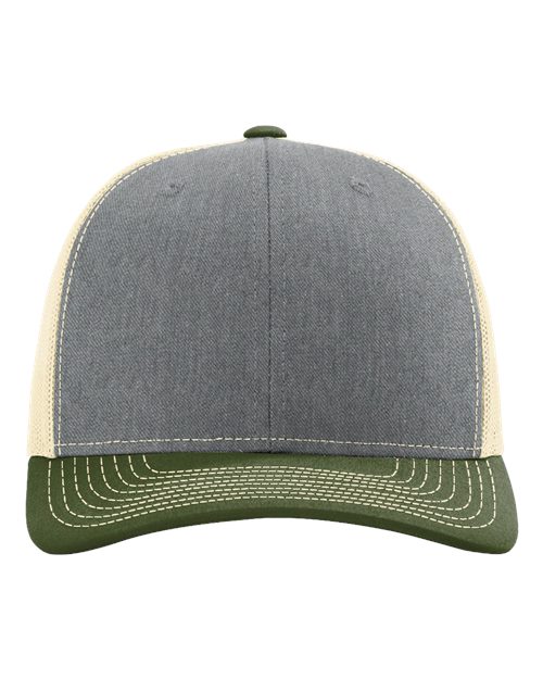 Richardson 112 Heather Grey/ Birch/ Army Olive — front