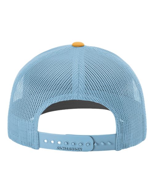 Richardson 112 White/ Columbia Blue/ Yellow — back