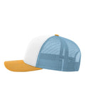 Richardson 112 White/ Columbia Blue/ Yellow — direct side