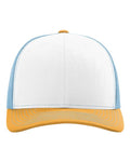 Richardson 112 White/ Columbia Blue/ Yellow — front