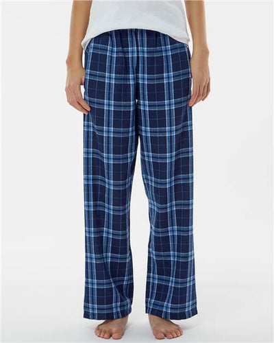 Boxercraft BY6624 Navy/ Columbia Plaid — on model front
