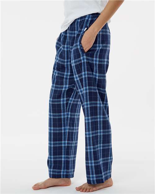 Boxercraft BY6624 Navy/ Columbia Plaid — on model side