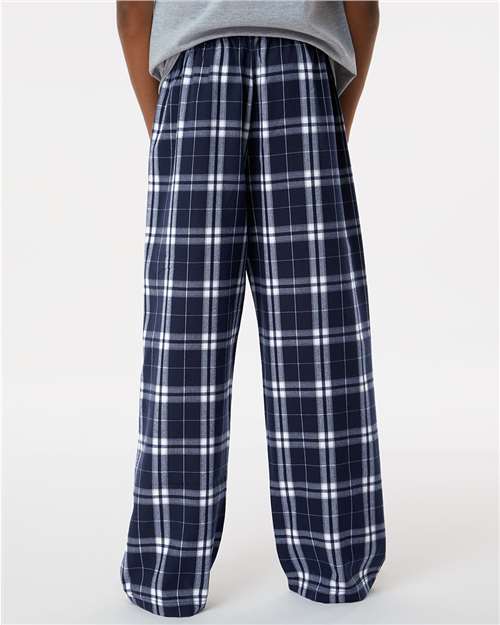 Boxercraft BY6624 Navy/ Silver Plaid — on model back