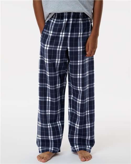Boxercraft BY6624 Navy/ Silver Plaid — on model front