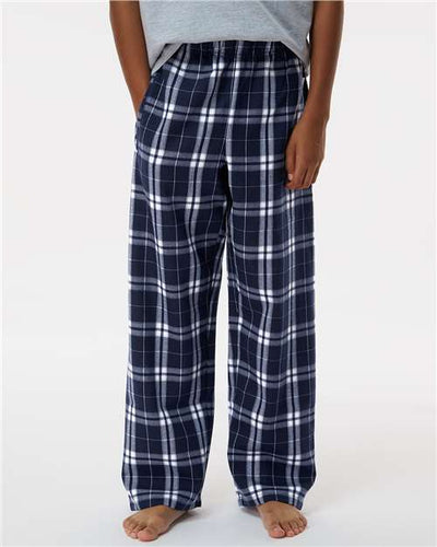 Boxercraft BY6624 Navy/ Silver Plaid — on model front