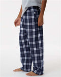 Boxercraft BY6624 Navy/ Silver Plaid — on model side