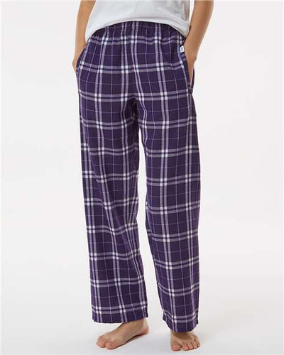 Boxercraft BY6624 Purple/ White Plaid — on model front