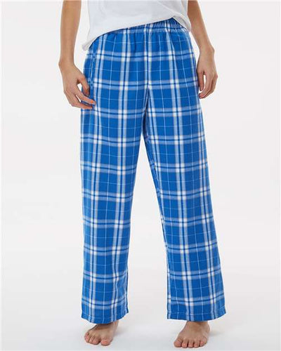 Boxercraft BY6624 Royal/ Silver Plaid — on model front