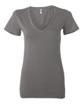 Ladies' Jersey Short-Sleeve Deep V-Neck T-Shirt - Asphalt