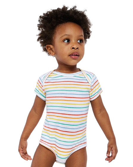Infant Fine Jersey Bodysuit - Rainbow Stripe