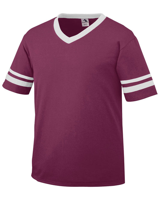 Unisex Sleeve Stripe Jersey - Maroon / White