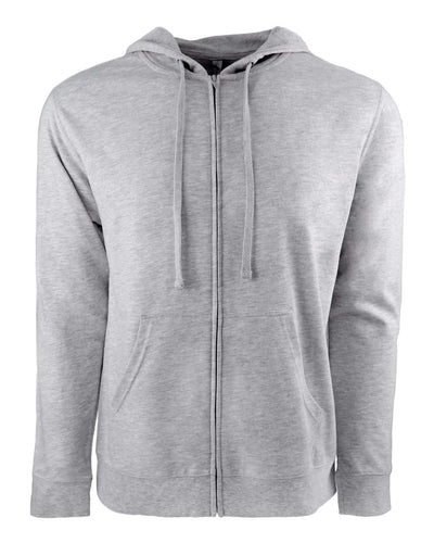 Unisex French Terry Zip Hoodie - Heather Gray / Heather Gray