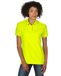 Women's Double Piqué Polo - Safety Green