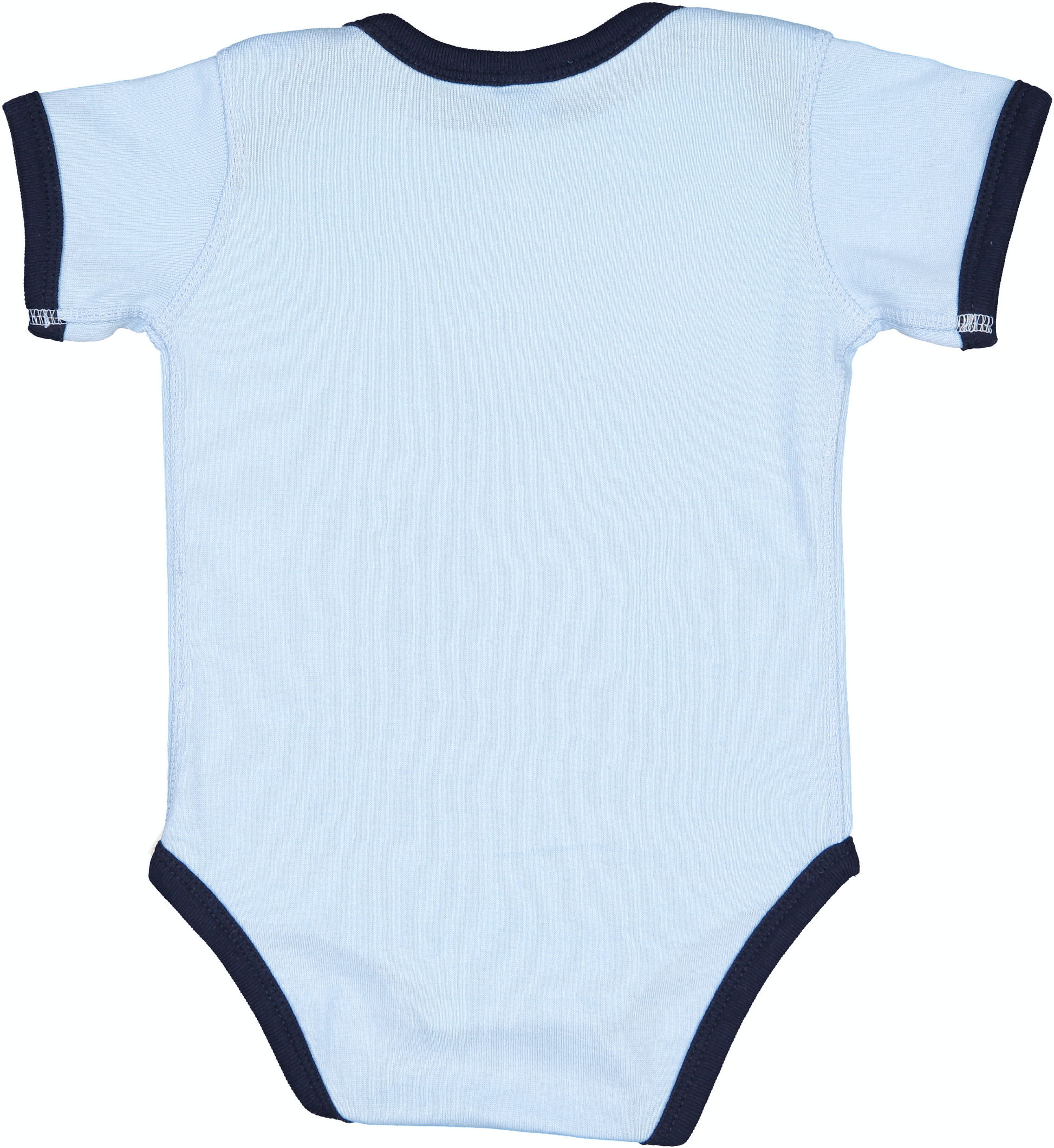 Infant Baby Rib Bow Tie Bodysuit - Light Blue / Navy