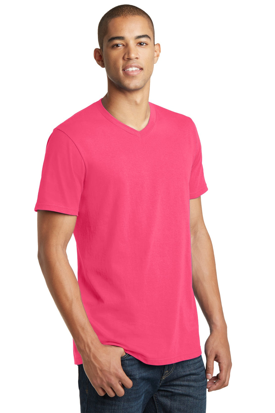 Unisex The Concert Tee V-Neck - Neon Pink