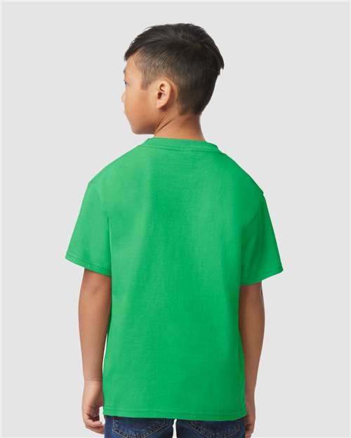 Gildan 65000B Irish Green — on model back