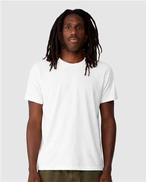BELLA + CANVAS 3001ECO White — on model front