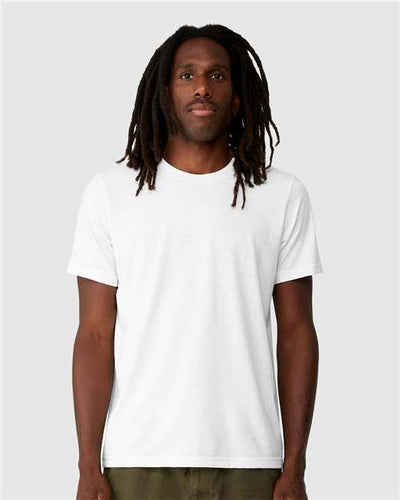 BELLA + CANVAS 3001ECO White — on model front