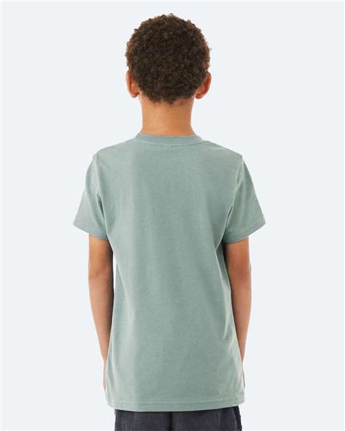 BELLA + CANVAS 3001Y Dusty Blue — on model back