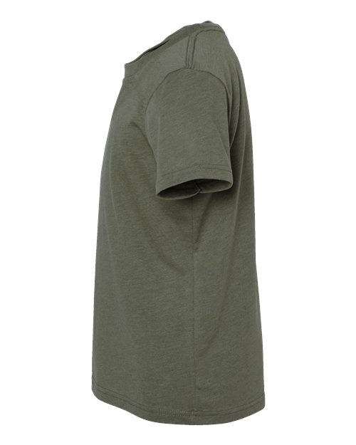 BELLA + CANVAS 3001YCVC Heather Military Green — direct side