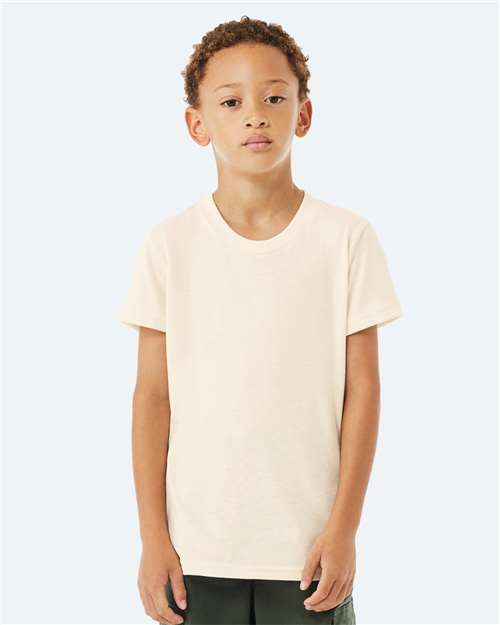 BELLA + CANVAS 3001YCVC Heather Natural — on model front