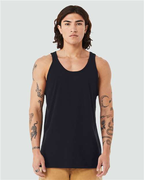 BELLA + CANVAS 3480CVC Solid Black Blend — on model front
