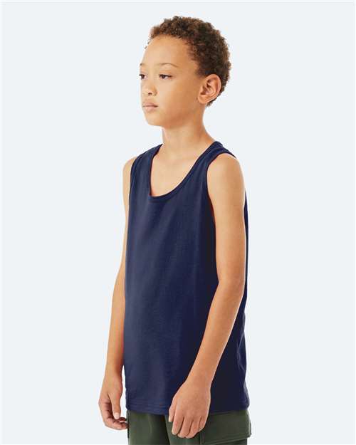 BELLA + CANVAS 3480Y Navy — on model side