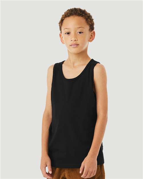 BELLA + CANVAS 3480YCVC Solid Black Blend — on model side