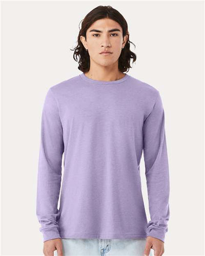 BELLA + CANVAS 3501CVC Heather Dark Lavender — on model front