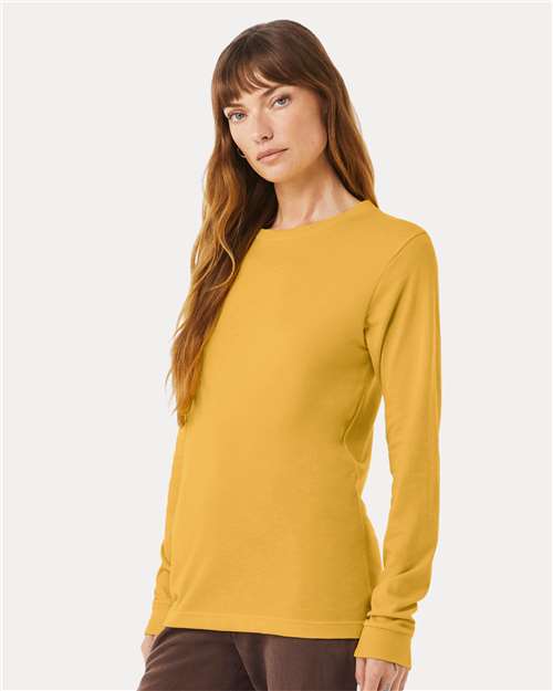 BELLA + CANVAS 3501CVC Heather Mustard — on model side