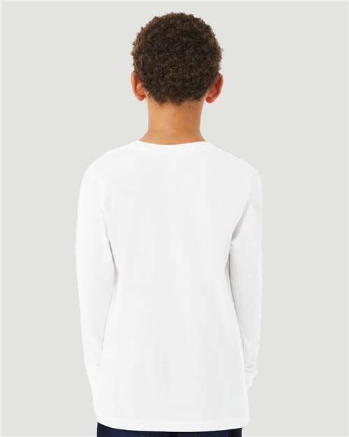BELLA + CANVAS 3513Y Solid White Triblend — on model back