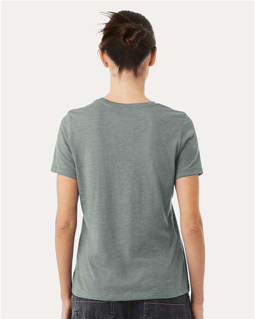 BELLA + CANVAS 6400CVC Heather Blue Storm — on model back